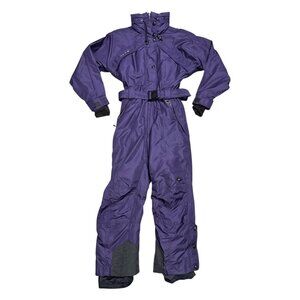 FILA SNOTECH Vintage 90s Retro 1-Piece Purple Coveralls Snow Suit Womens Medium